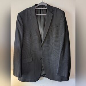 Kenneth Cole Reaction Jacket Mens Size 44L Black Suit Jacket 2Button Notched Lap